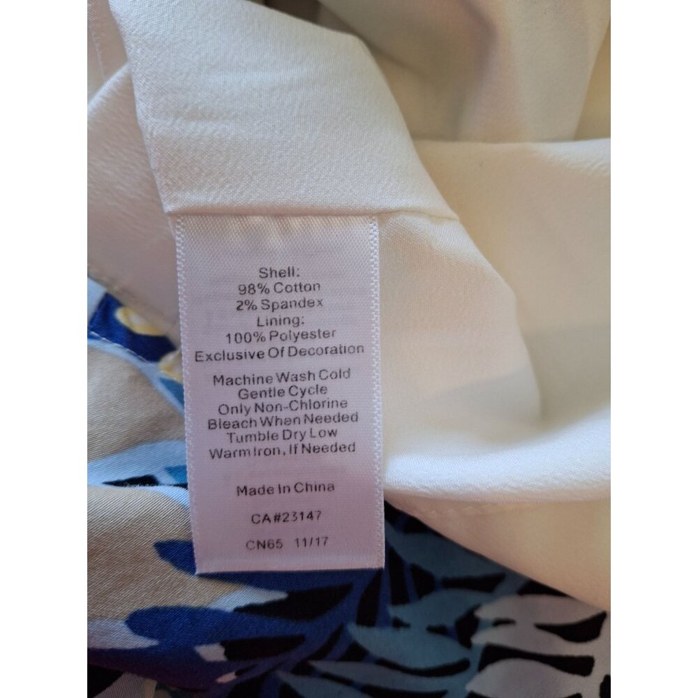 Talbots Floral Fit and  Flare Dress Womens Size 4 Blue Yellow - Picture 4 of 8